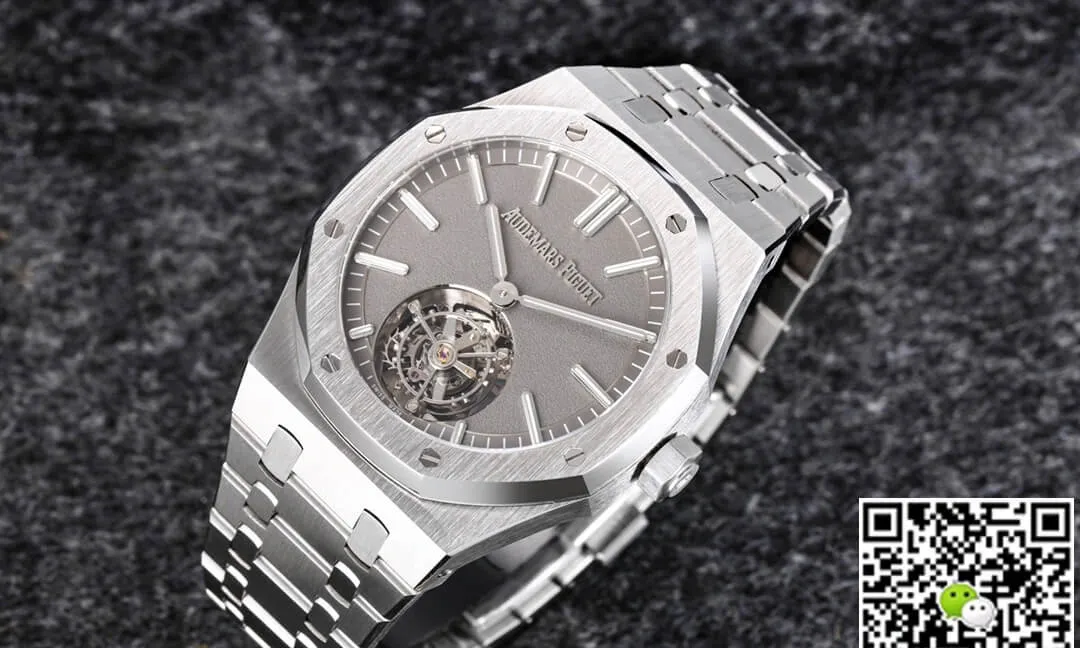 Audemars Piguet Royal Oak Tourbillon 26530TI.OO.1220TI.01 R8 Factory 1:1 Best Edition Replica Watch Grey Dial